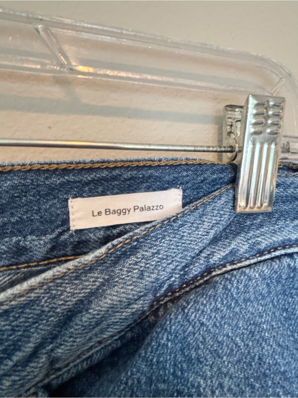 Frame Denim Blue Le Baggy Palazzo Frayed Hem Jeans - Picture 4 of 5
